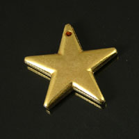 20mm Smooth Star Charm Drilled, Gold, pack of 6