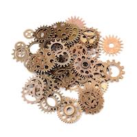 Steampunk Watch Parts Gears CogWheel Charm Assortment, Mixed size, Antique Gold, Pack of 24
