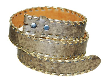 Braided side leather belt strap, Medium size ea