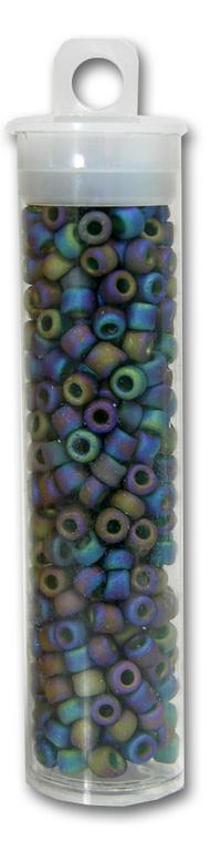 Matsuno 6/0 Seed Beads,  Transparent  Frost /Ab Emerald, Approximately 16 Grams (Approx. 418 beads)