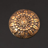 25mm Duomo Round Flatback/Cap, Antiqued Gold, pk/6
