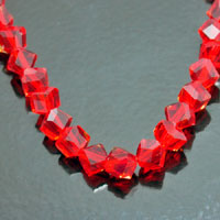 8mm Crystal Cube w/Diagonal Hole Fire-n-Ice Crystal