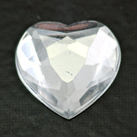 16x16mm Crystal Faceted Heart Acrylic(flatback), pk/36