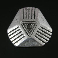 42mm Triangular Shield w/2.25 setting, Antique Silver, each
