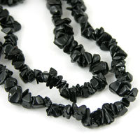 11mm x 6mm Black Agate Chips Beads, 36 inch Strand