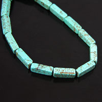 13mm Cube Beads Turquoise, 16 inch strand