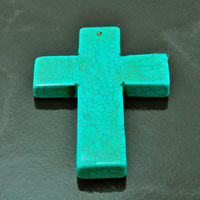 90mm (2.35 inch) Magnesite Cross Pendant, each