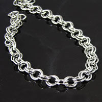 9mm Double Link Cable Chain, Nickle Silver, sold/ft