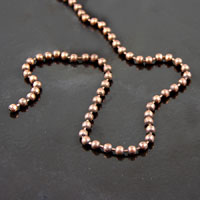 3.2mm Dog Tag Beaded Ball Chain, Antique Copper, 10 foot spool