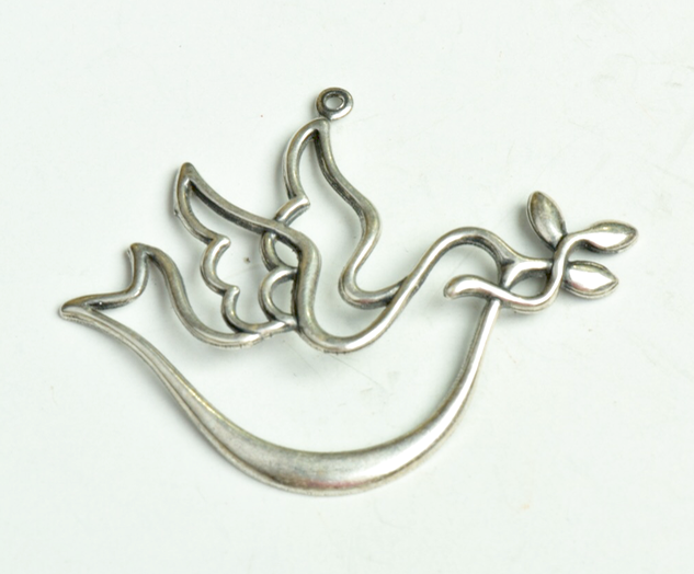 Dove charm silver plated each