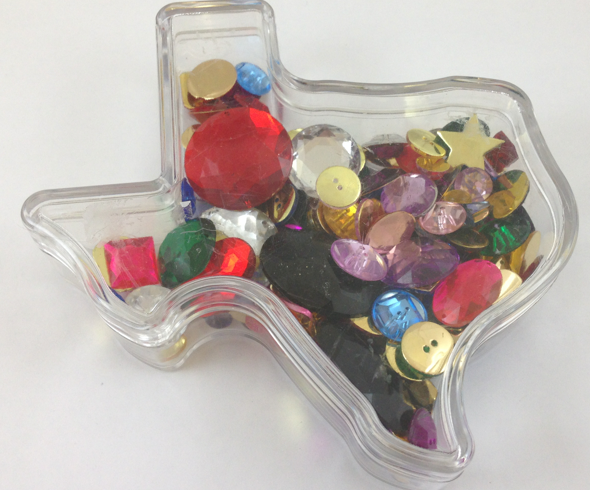 Texas Box of Beads, Stones and Buttons