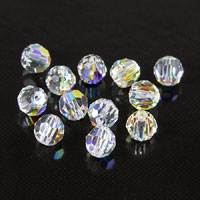 Swarovski Crystal 4mm Round Faceted, Crystal AB, Sold by Dozen