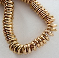 Gold Donut Spacer Beads, 12 inch strand