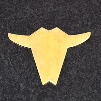 45x34mm Raw Brass Longhorn Shadow, pk/6
