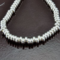 6x2mm Classic Silver Donut Spacer Beads, strand