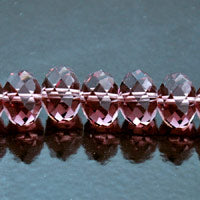 9x12mm Rondelle Dark Rose Pink Faceted Crystal Beads, 16" Strand, 48 Beads