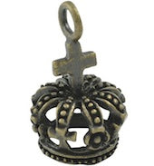 20mm Crown Charm 3D, vintage gold, Pack of 12