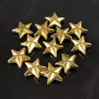 17mm Star Beads, Gold Finish, Double Drilled, pk/12