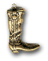 30mm Western Cowboy Boot Charm, Antique Gold, Pack of 6