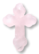 45x30 Rose Quartz Cross Pendants, EA
