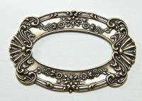 Ornate Empire Frame Metal Stamping, vintage gold, 1 each