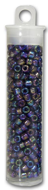 Matsuno 6/0 Seed Beadsm Dark Amethyst  Rainbow Transparent, Approximately 18 Grams (Approx. 421 beads)