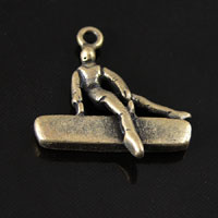 23mm Gymnast Charms, Male, Vintage Brass, pack of 6
