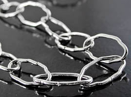 Classic Silver Bent Oval Cable Chain