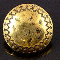 23mm Antiqued Gold Round Beaded Vintage Button, ea