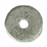 15mm Round Clay Disc Bead, Silver, pack of 12