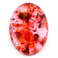 25x18mm Rose Oval Cabochon Flat Back Translucent Resin w/flecks, pack of 2