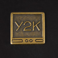 20x20mm Y2K Computer Charm, Vintage Brass, pack of 6