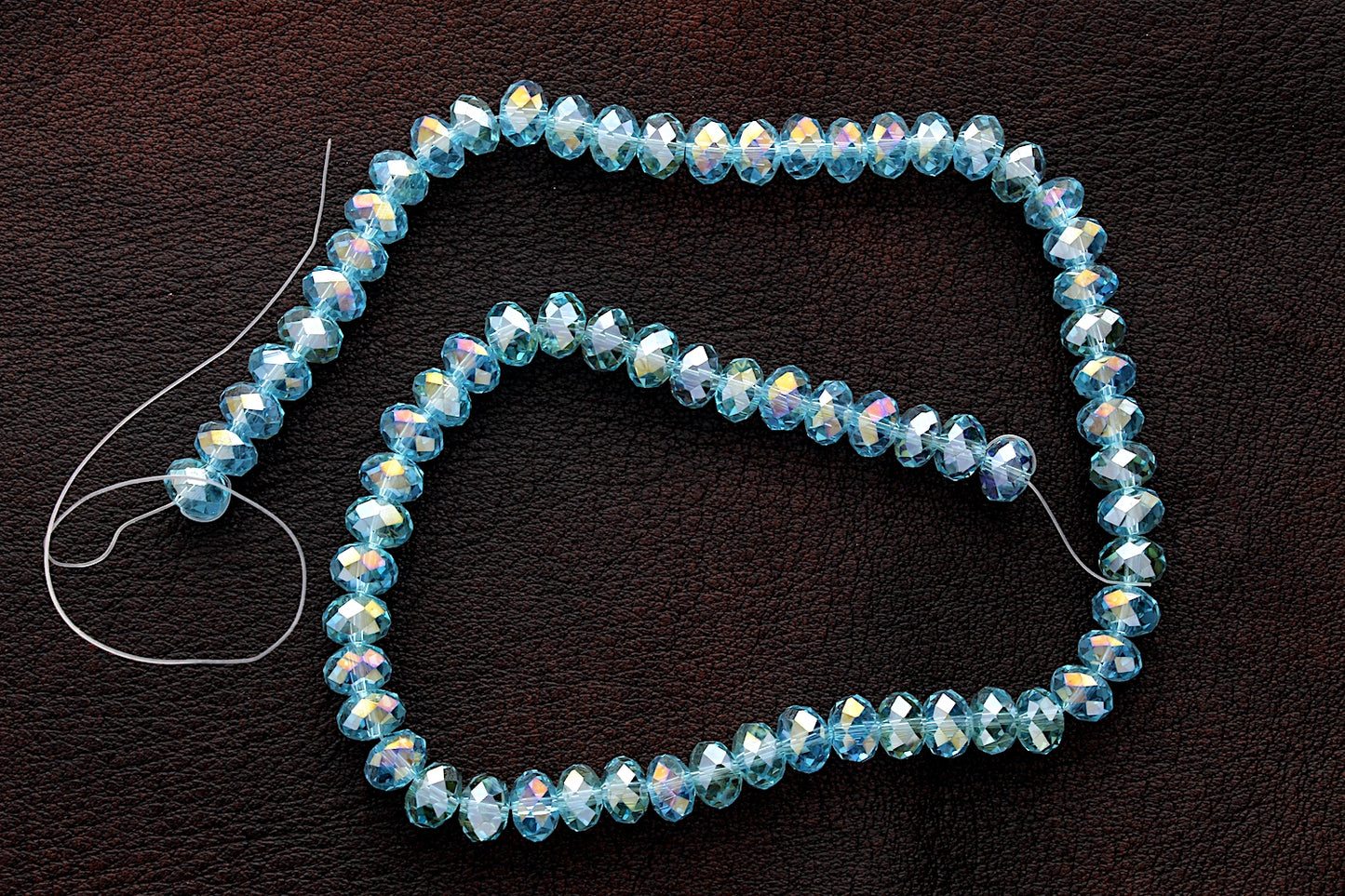 6x8mm Rondelle Faceted Fire-n-Ice Crystal 16" Strand (07229.31)