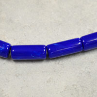 18mm Vintage Italian Lapis-Blue Lucite Tube Beads, 12 inch strand