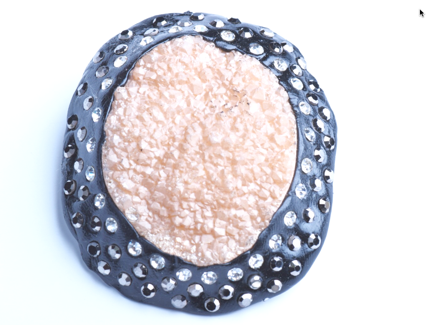 Druzy Agate Pendant, Brooch, G345-3