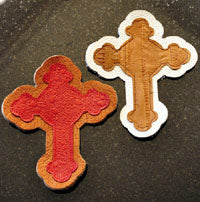 Leather Cross, Leather insert(assorted colors), pkg/2