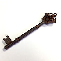 95mm Rustic Crown Keys Pendant Charms, pack of 2