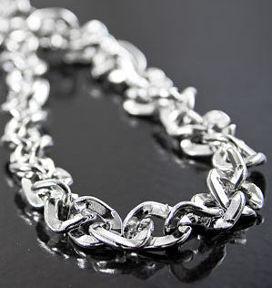 Classic Silver Hammered Curb Footage Chain sold in a 10ft/spool