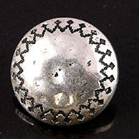 23mm Classic Silver Round Beaded Vintage Button, ea