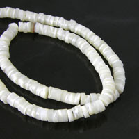 6x2mm White Mother of Pearl Heishi Beads, 16in strand