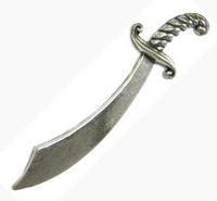 77mm (3inch) Sword Charm, Classic Silver, pack of 6