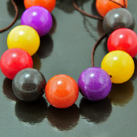 14mm(.55in) Dyed Candy Jade Round Bead, Harvest Mixture, strand