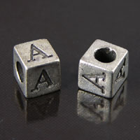 8mm Metal Cast Alphabet Letter Bead A, pack of 12