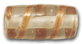 25x10mm India Glass Cylinder Bead, Clear/Copper, Sold by Dozen