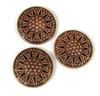 27mm Starburst Flatback, Antiqued Copper, pkg/3