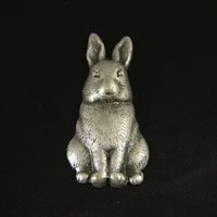 24mm Easter Bunny Rabbit, Classic Silver Stamping, pack of 6