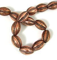 20x13mm Beaded Melon Beads, Antiqued Copper, 12in strand