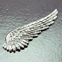 52x18mm Angel, Fairy or Bird Wing, charm stamping, Right, Vintage Silver, Pack of 2