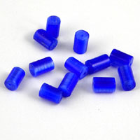 4x4mm Cube Cats Eye Beads, Dark Blue, pack of 12