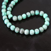 8mm Round Beads, Light Turquoise Marble, 12 inch Strand